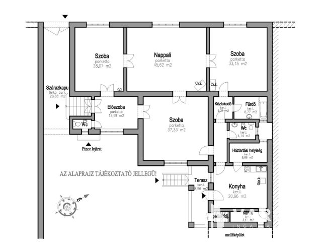 Patinás polgári ház a Kálvin tér közelében