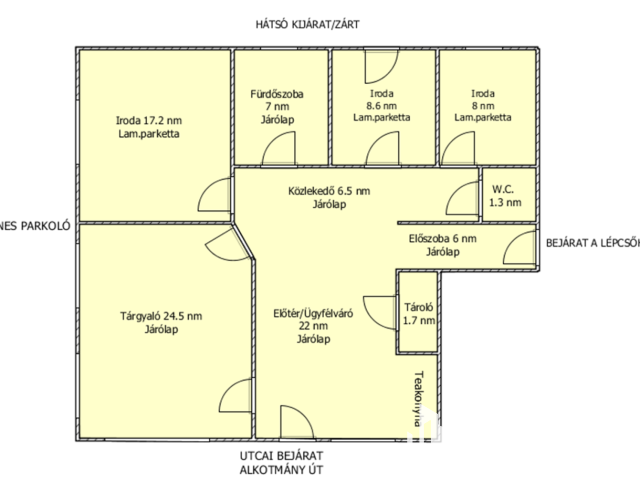 Alkotmány úton földszinti, utcai bejáratos iroda kiadó!