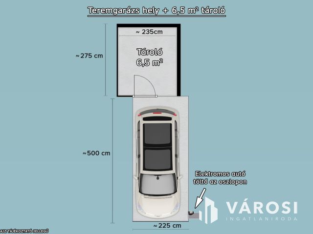 Szabolcs utcában teremgarázs + 6,5 m2 tároló eladó