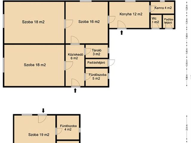 3 szobás családi ház, gyümölcsös és egy külön lakrész