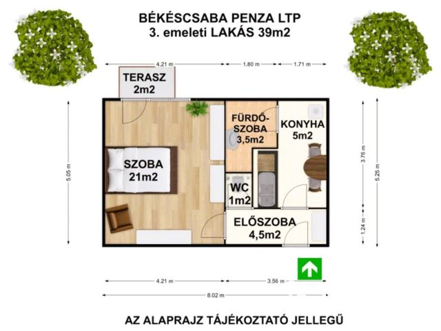 Bútorozott, 3. emeleti tégla lakás kiadó a Penzán