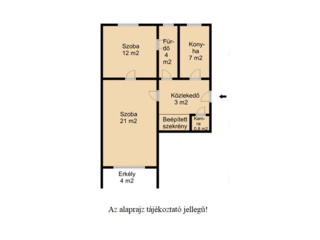 ELSŐ emeleti 2 szobás, erkélyes lakás eladó.