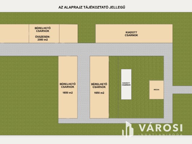 Kiváló állapotú, 1650 m2-es raktár, csarnok kiadó